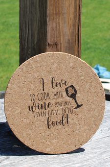 Cork Trivet - I Love to Cook with Wine 1