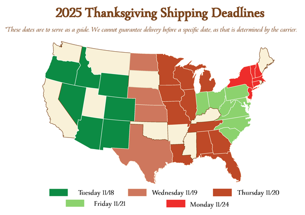 Thanksgiving Shipping Guidelines
