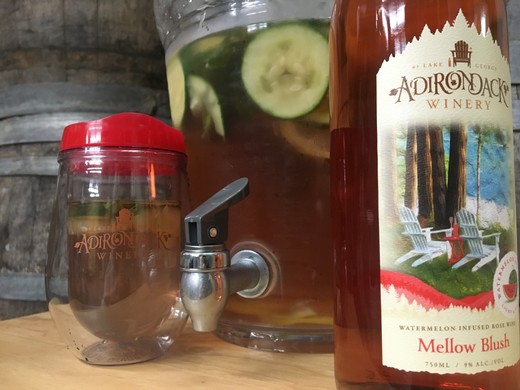 Cool Mellow Refresher made with Adirondack Winery Mellow Blush (watermelon infused)