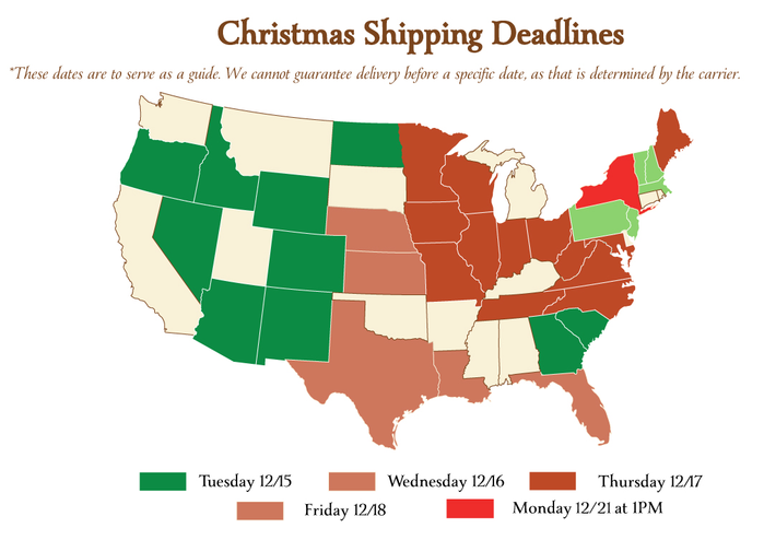 Christmas Shipping Deadlines 2020