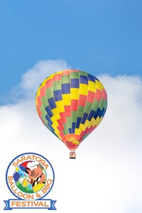 Hot Air Balloon with Saratoga Balloon & BBQ Logo