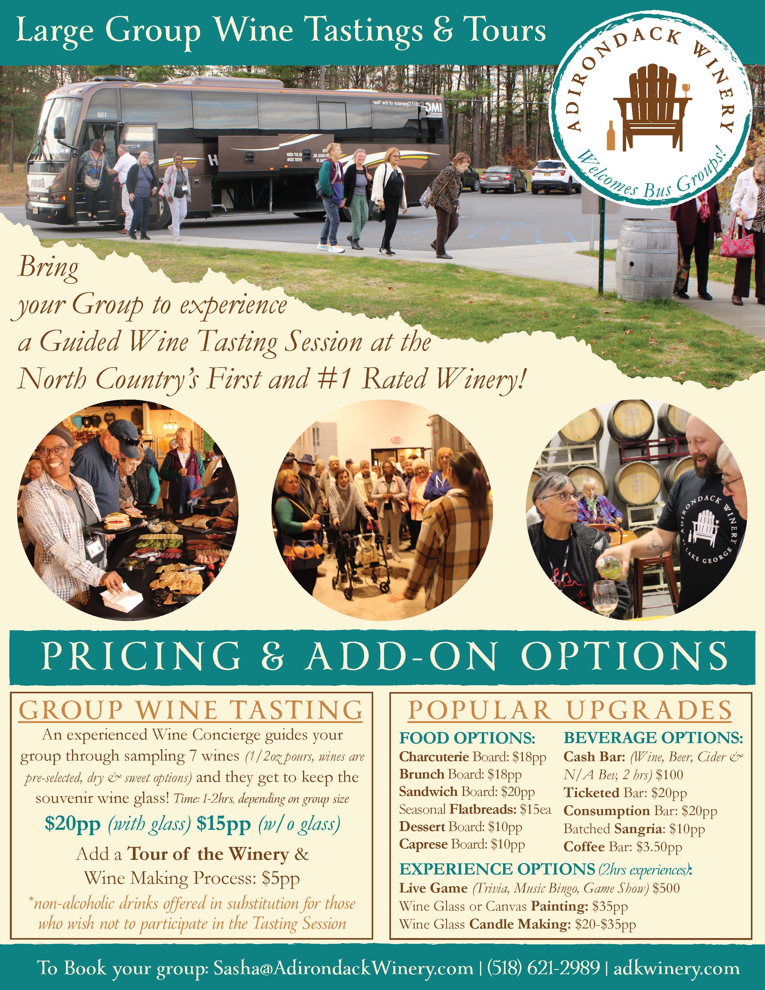 Take your Bus Group to Adirondack Winery
