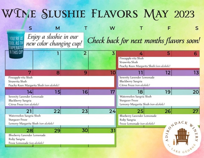 Slushie Calendar