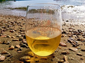 White wine at Black Mountain Point overlooking Lake George