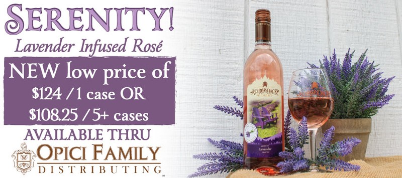 Serenity Lavender Infused Wine from Adirondack Winery
