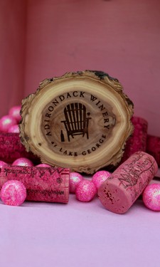 ADK Winery Logo Round Wooden Magnet 1