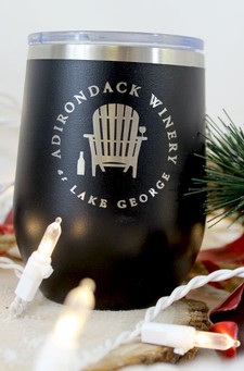ADK Winery Logo Stainless Steel Wine Tumbler Sippy Cup - Black 1