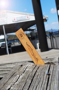 Lake George Wooden Bookmark with ADK Winery Logo 1