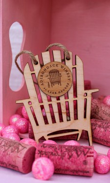 Adirondack Winery Chair Flat Wooden Ornament 1
