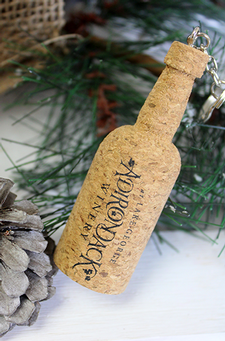 Adirondack Winery Logo Cork Wine Bottle Keychain