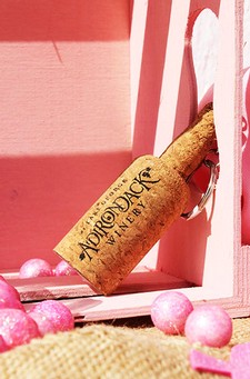 Adirondack Winery Logo Cork Wine Bottle Keychain 1