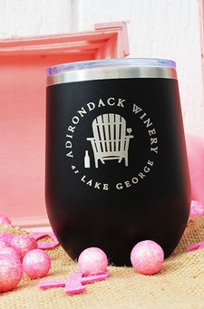 ADK Winery Logo Stainless Steel Wine Tumbler Sippy Cup - Black 1