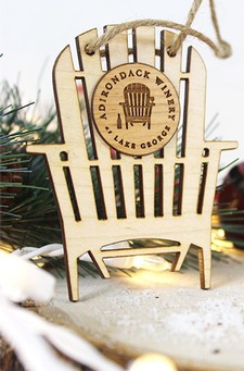 Adirondack Winery Chair Flat Wooden Ornament 1