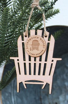 Adirondack Winery Chair Flat Wooden Ornament 1