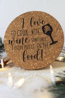 Cork Trivet - I Love to Cook with Wine 1