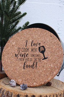 Cork Trivet - I Love to Cook with Wine 1