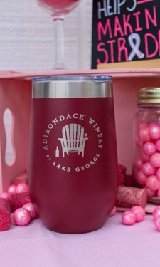 16.oz ADK Winery Logo Stainless Steel Wine Tumbler Sippy Cup- Maroon 1