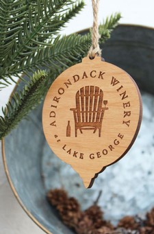 Adk Winery Round Wooden Ornament 1