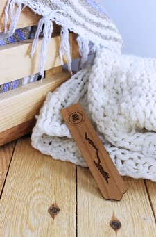 Lake George Wooden Bookmark with ADK Winery Logo 1