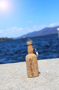 Adirondack Winery Logo Cork Wine Bottle Keychain 1