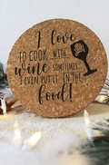 Cork Trivet - I Love to Cook with Wine