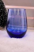 Blue Wine glass w/Logo