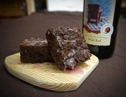 Chocolate Cherry Brownies with Wild Red Glaze