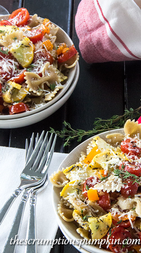 Penne Parmesan with Wine & Grilled Vegetables