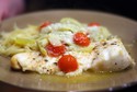 Gewurztraminer Baked Halibut with Artichokes & Tomatoes