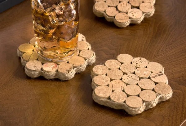 Coasters made of Adirondack Wine corks