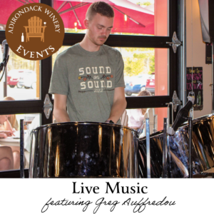 Greg Auffredou playing steel dums at Adirondack Winery