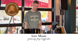 Greg Auffredou playing steel dums at Adirondack Winery 